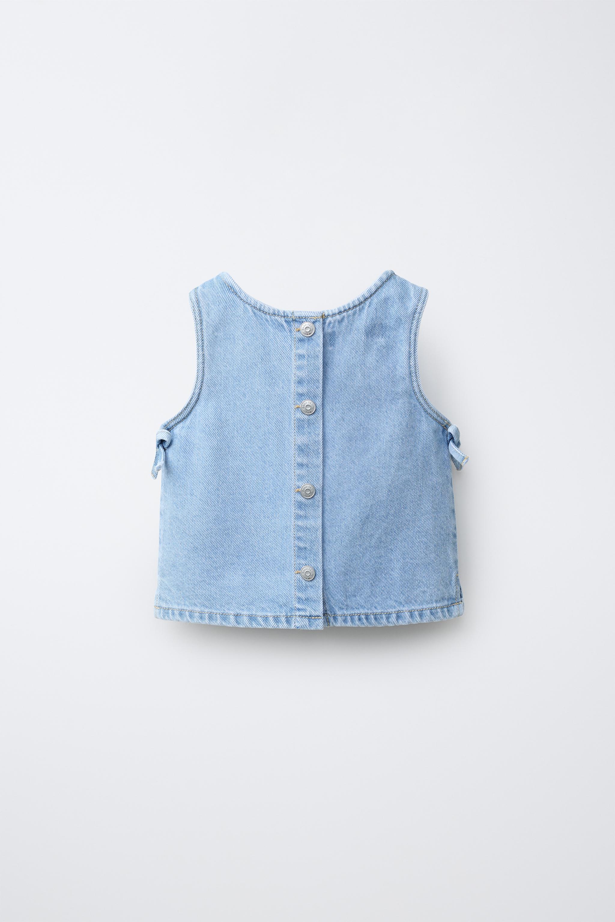 TOP EN DENIM À NŒUDS